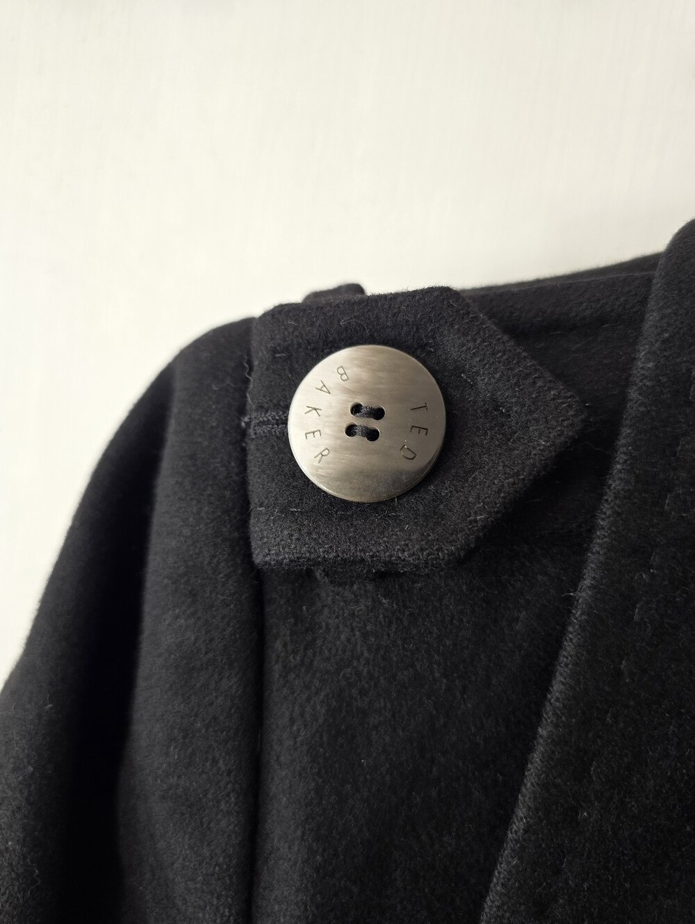 Ted Baker Cashmere Virgin Wool Blend Sateen Bird Print Lined Winter Coat Size 2 - Picture 8 of 16